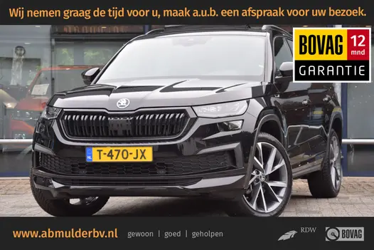 Skoda Kodiaq 1.5 TSI 150PK Sportline Business 7p 7-persoons DSG Automaat | Org. NL | BOVAG Garantie | Trekhaak | Lederen Interieur | 20'' Velgen | Camera | Matrix LED | Virtual Cockpit | El. Kofferklep | Panoramadak |