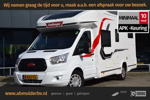 Challenger 287 GA | 170PK | Handgeschakeld (6 versnellingen) | NIeuwe APK | Airco | 4 slaapplekken, 2x vast + hefbed | 4 Zitplaatsen | Douche & Toilet | Luifel | Parkeer camera |